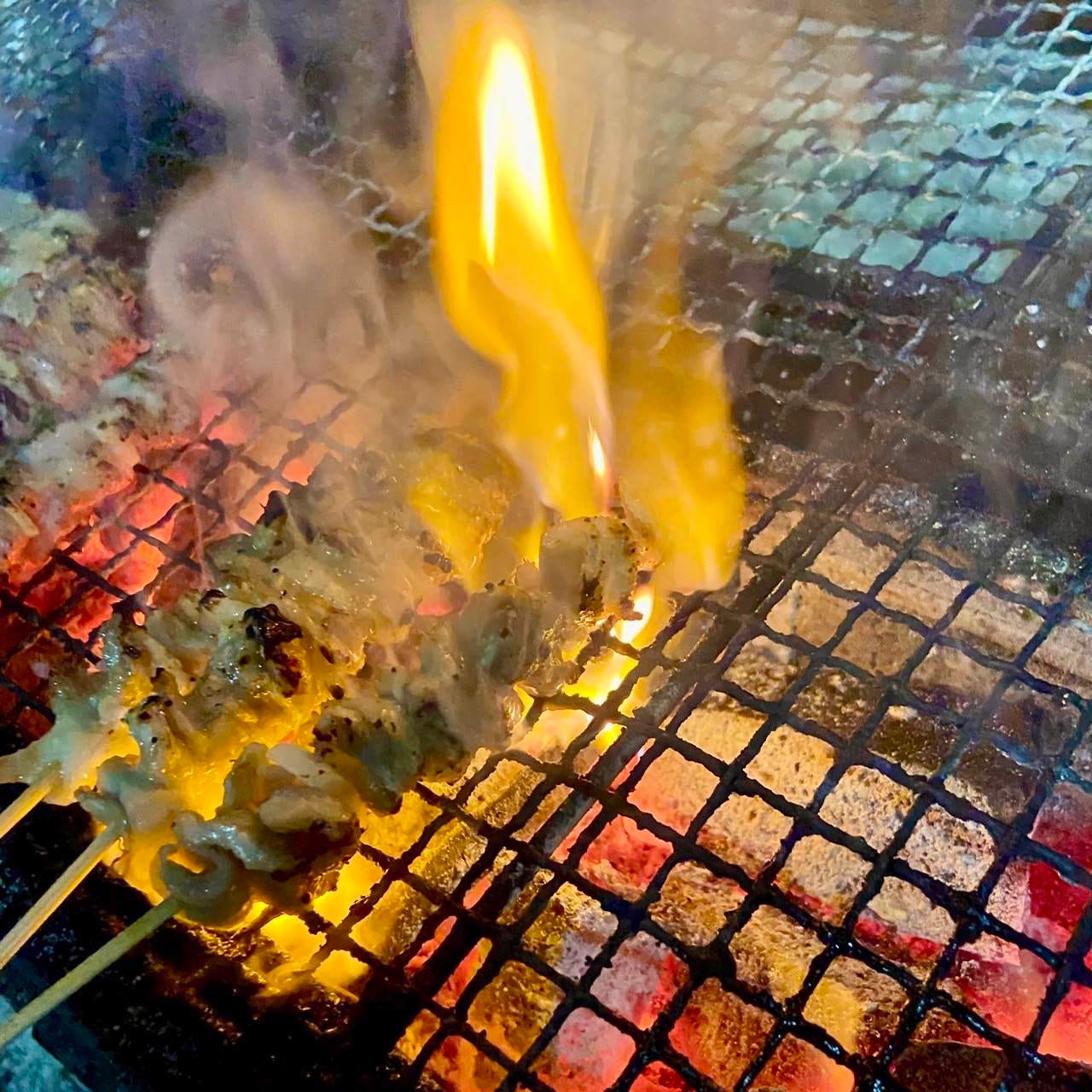 毎日1本1本丁寧に手打ちする串焼きを炭火で豪快に焼き上げます