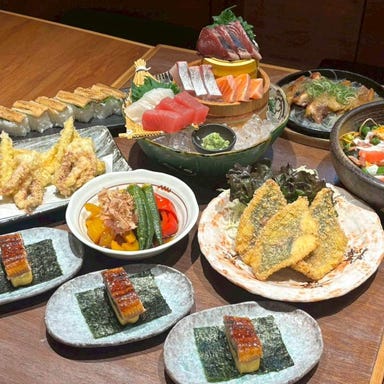 千里中央海鮮食堂 おーうえすと_5・6月限定【初夏の宴コース】お造り5種盛り合わせ、季節の天ぷら、阿波尾鶏など全8品◆120分飲み放題付