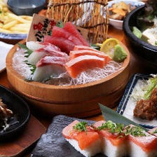【日本全国仕入れ、産地直送天然魚】
おーうえすと自慢の鮮魚はいつでも新鮮です！