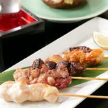 丹波高坂鶏の五種串焼