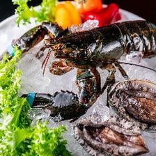 活オマール海老・アワビ鉄板焼き