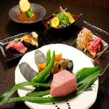 当日OK！吉祥吉 本店【季節のディナーコース】神戸牛寿司や神戸牛のシチュー、メインのステーキなど全8品！
