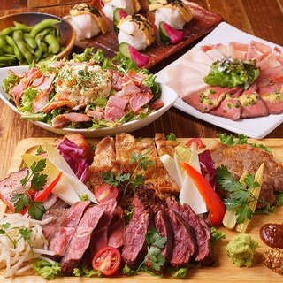 クラフトビール×塊肉居酒屋 肉べぇ 新宿御苑店_【近隣企業様おすすめプラン!!】税込!【5,000円コース】塊肉炭火焼3種盛合せ&選べる鍋◆9品+2H飲み放題付