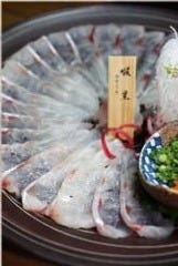 のど黒の薄造りと炙り刺し