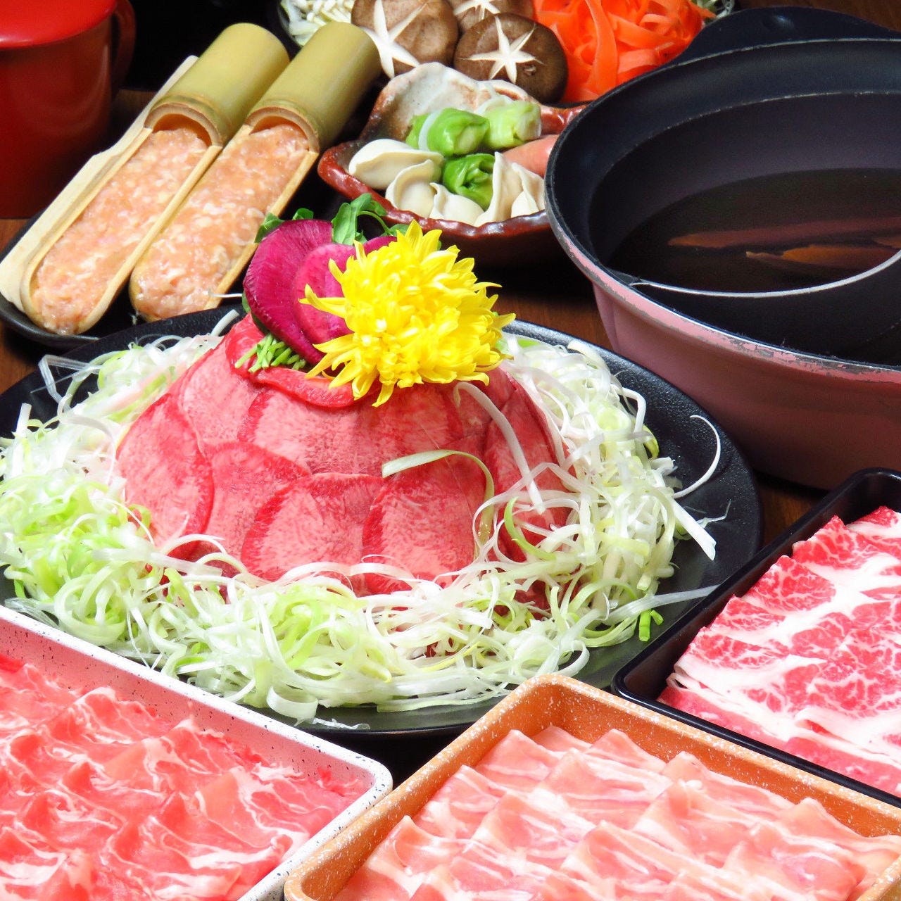 雅 その盛り 必見 天空牛タンしゃぶしゃぶ食べ放題 飲み放題1分5 112円 3 909円 税別 の詳細 肉ずし しゃぶしゃぶ食べ放題 しゃぶしゃぶいちばん 栄店 栄周辺 居酒屋 ぐるなび