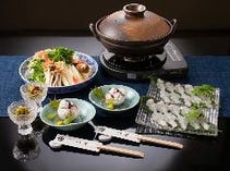 鱧鍋(すき又はしゃぶ)コース（税サ込）※9月まで（5月は前日迄に要予約）