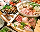 選べる鍋&海の幸･串焼など
ﾄｰﾀﾙに味わうｺｰｽは2H飲放付￥3480!