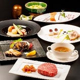 ●【北海道産黒毛和牛ロースB （活あわび）コース】