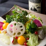 根菜と季節の農園野菜サラダ ～食べる野菜ドレッシングで～