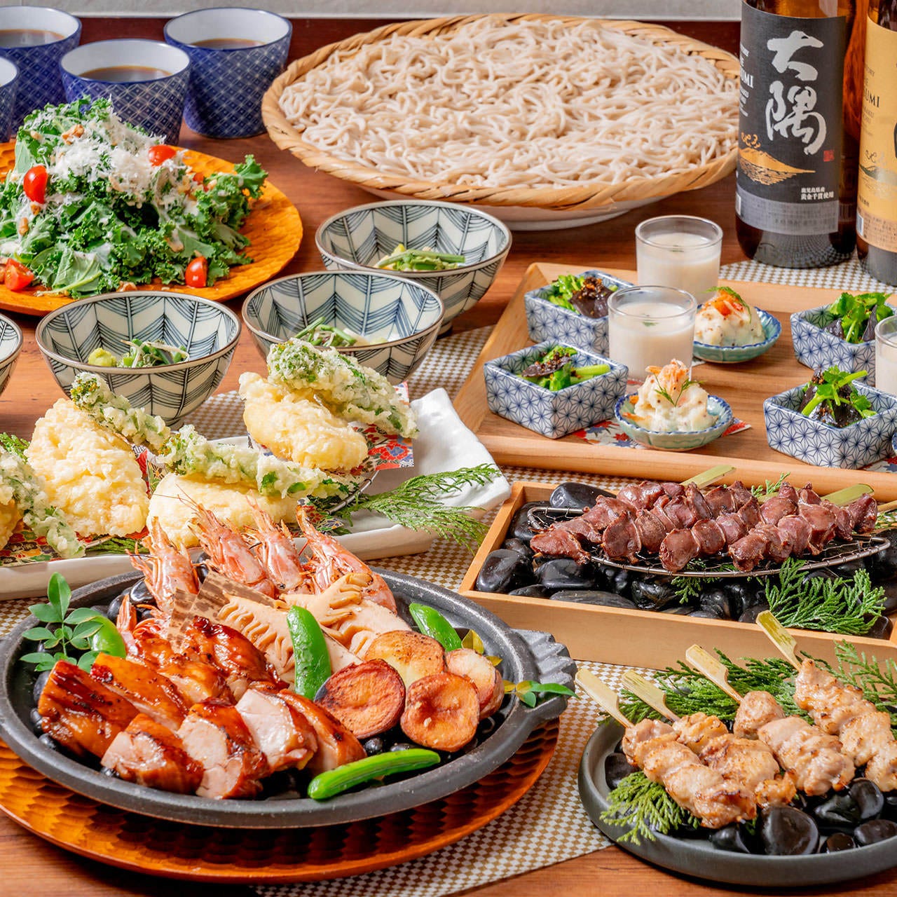 季節のおばんざいと鶏と春野菜の陶板焼きを愉しむ飲放付宴4500円