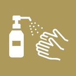 手洗い、うがい、消毒を徹底しております。
