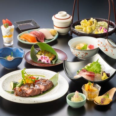 炭火焼きと三陸海の幸 仙台彩旬_【彩旬】仙台牛ロースステーキと旬の握り寿司。贅を尽くしたプレミアム会席〈個人盛り〉120分飲放付 10品