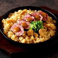 個室完備 まぐろ居酒屋 さかなや道場 名古屋駅太閤通口店_もろみ味噌ステーキのガーリックライス