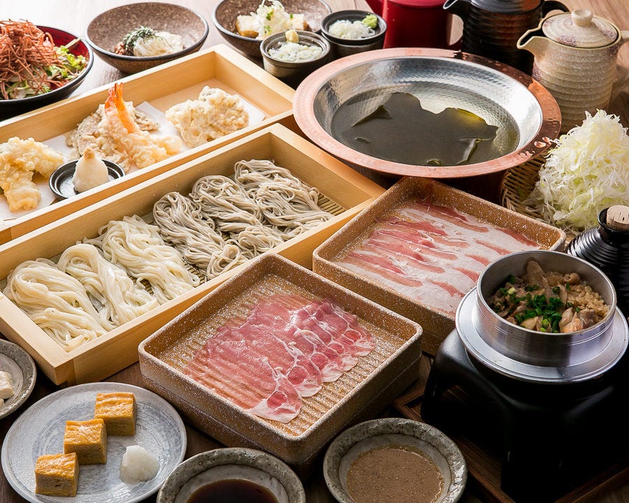しゃぶ蕎麦 小次郎 水道橋店 コース 18時以前 21時以降限定 70分食べ飲み放題付 早遅割特別コース 全50品 1 980円 税抜 二次会 宴会 ぐるなび