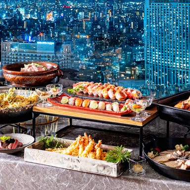 SKY DINING UOMAN_本鮪、鮑、ステーキなど約60種食べ放題◆スカイダイニング ビュッフェプラン 7,800円