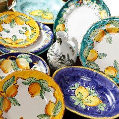 南イタリア食器 VEI002 レモンフラワーグリーン 南イタリアの陶器