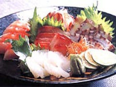 相模湾朝網直送、刺身盛り合わせ