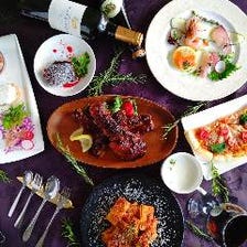 【　豪華イタリアンコース♪】旬魚のカルパッチョや黒豚のスペアリブ付き貸切partyコースです！！