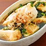 【一 品】浜名湖名産 生海苔と高知なすの揚げ出し豆腐