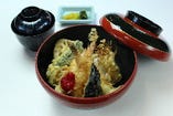 海老と野菜の天丼