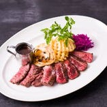 USアンガスビーフのグリル 赤ワイン、フォンドボーのガーリックソース【ハラミ】