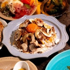 黒毛和牛とジャパンX のミートソース 十勝マッシュ添え