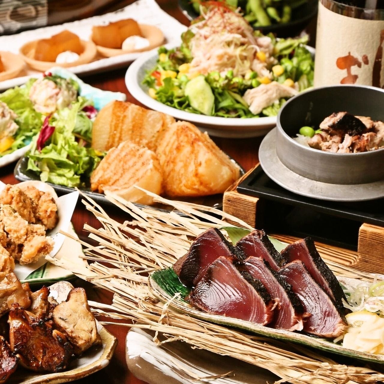 宴-うたげ-コース』藁焼きたっぷり料理全9品◇生ビールOK！2時間飲み