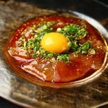 漬け鮪の韓国風ユッケカルパッチョ