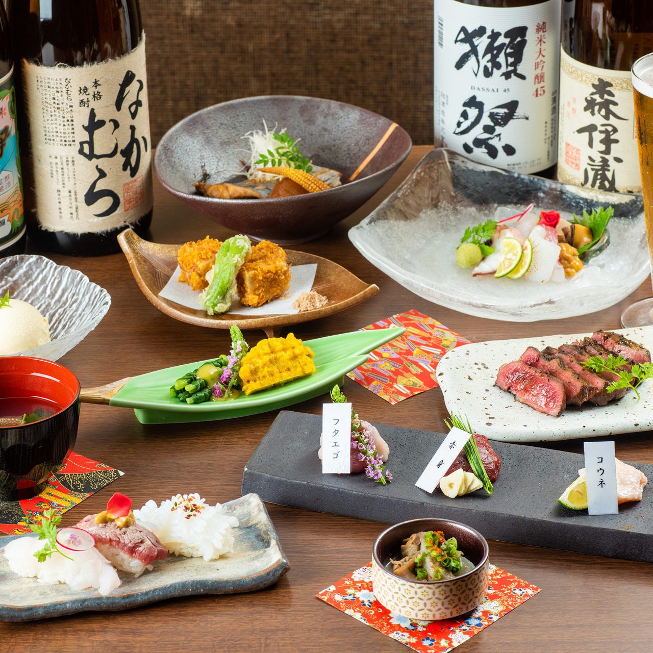 魚粋自慢の鮮魚と九州各地の旨いもんを取り揃えたコース料理