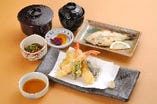 天ぷら御膳（ご飯・味噌汁・焼き魚・小鉢・香の物）
