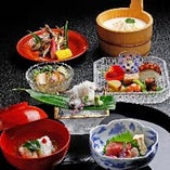 昼の京懐石 18,000円（別途 消費税10％・サービス料15％→税サ込22,770円）