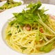 合鴨スモークと水菜のペペロンチーノ