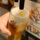 生ビールはエビス。重厚な味わい