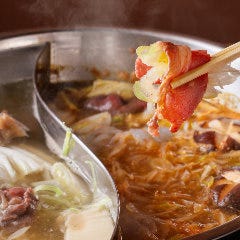 ピリ辛味みそだれのすき焼きandテールスープのしゃぶしゃぶ