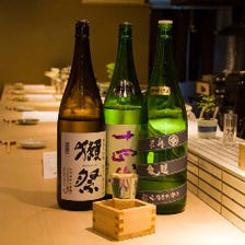 美味しいお料理と共に美味しい日本酒