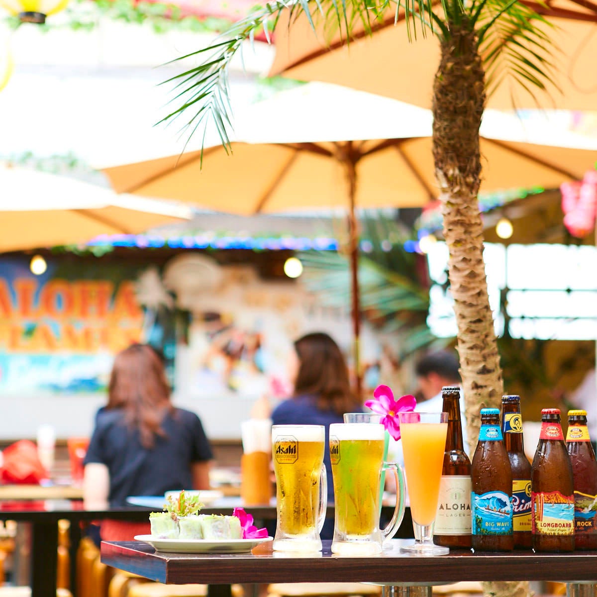 新宿ハワイアンビアガーデン Aloha Flames アロハフレイムス メニュー ハワイアンbbq ぐるなび