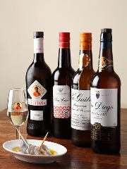スペイン名物のシェリー酒もタイプ別に6種類ご用意しています。