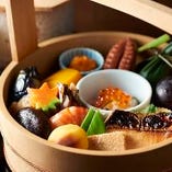 【手をけ弁当と天婦羅盛合せ】天婦羅盛合せと手をけ弁当