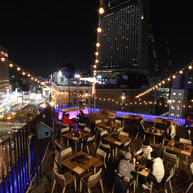 なんば星空酒場 肉ビア なんば 難波 ビアガーデン ぐるなび