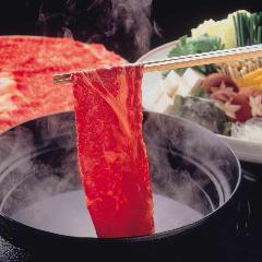 【鹿児島黒牛しゃぶしゃぶコース】ブランド牛”鹿児島黒牛”、野菜盛り、お造りと銀座名物を愉しむ6品！