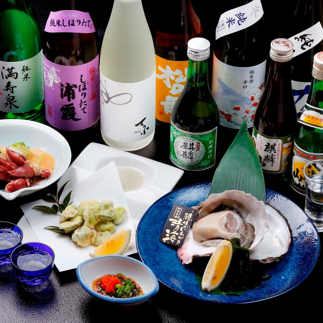 日本酒は季節替わりでご用意させていただきます。