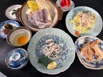 4月から9月までの期間限定　天然とらふぐ【夏ふぐ鍋コース】9,000円　