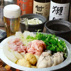 わら焼き小屋 居酒屋 た藁や～たわらや～ 天満店_忘年会/新年会に【鍋付き！炎コース】鶏と牡蠣の貝だし鍋&times;自家製ぶり大根等【全10品】2H飲み放題付4500円