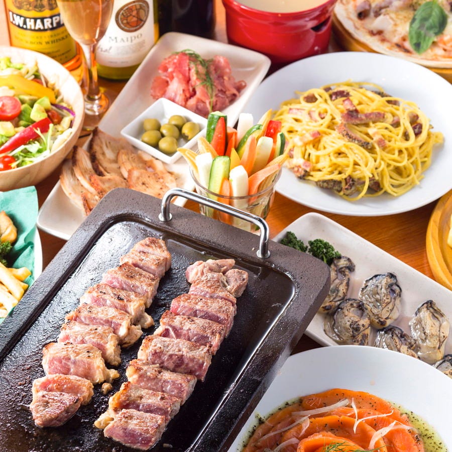 セレクトコース メイン料理に牛ステーキ 10品 飲み放題3時間 4000円 渋谷2分の詳細 渋谷 Pikarie道玄坂本店 渋谷 貸切スペース ぐるなび