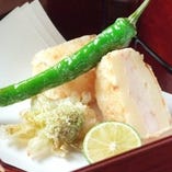 京都樫原産　白子筍の挟み揚げ