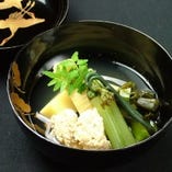 京都樫原産白子筍と鯛の子炊合せ