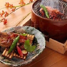 京野菜と伊勢海老の炭焼