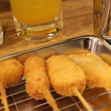 立呑・座呑・外呑処 新橋へそ 京都駅前本店_串カツ5本盛りセット(限定20食) ※お好きなドリンク1杯付