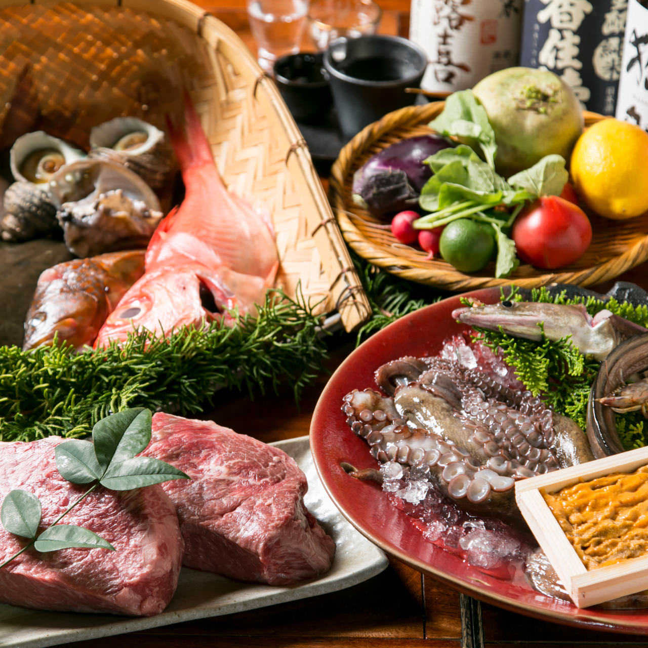 瀬戸内の鮮魚と淡路島、神戸の美味を満喫する月替わりのコース