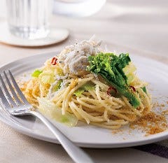 菜の花としらすのアーリオオーリオ ボッタルガ風味